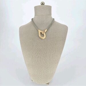 Erica Zap Designs EZ Mesh Necklace Gold Teardrop Hook Clasp Statement Silver USA